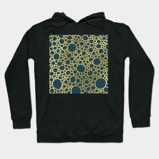 Gold Have Blue Hand Drawn Geometric Jewel Tone Circles Pattern Hoodie